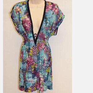 NWT Profile Swimsuit Bikini Cover up Tunic Dress Sz M New Multi